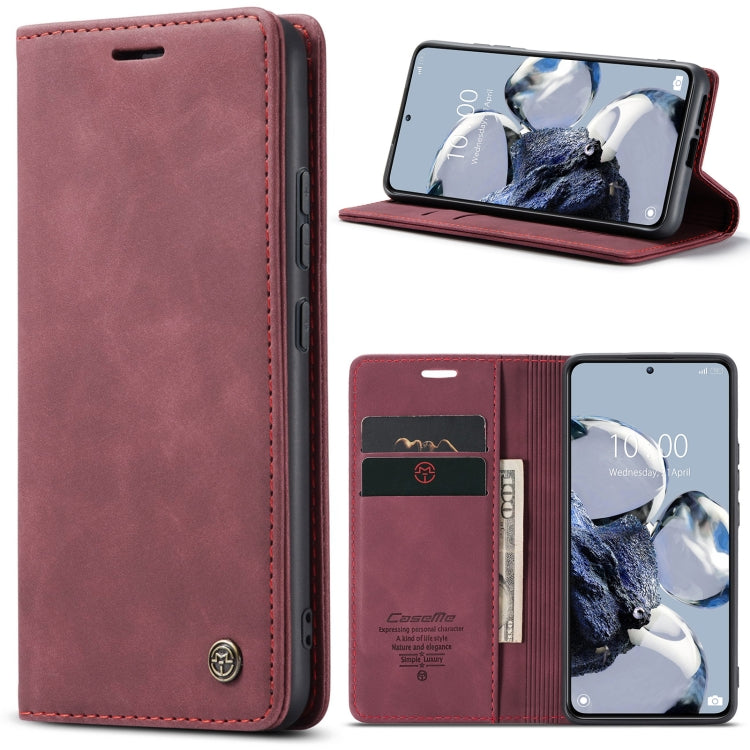 For Xiaomi 12T / 12T Pro CaseMe 013 Multifunctional Horizontal Flip Leather Phone Case(Wine Red) - Xiaomi Cases by CaseMe | Online Shopping UK | buy2fix