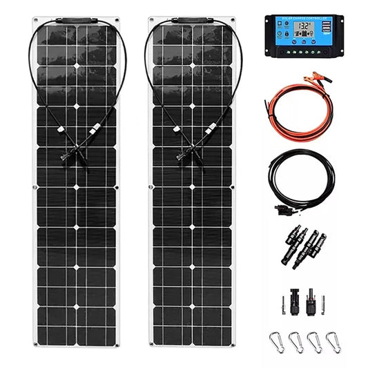 100W Dual Board with 40A Controller PV System Solar Panel(White) - Consumer Electronics by buy2fix | Online Shopping UK | buy2fix