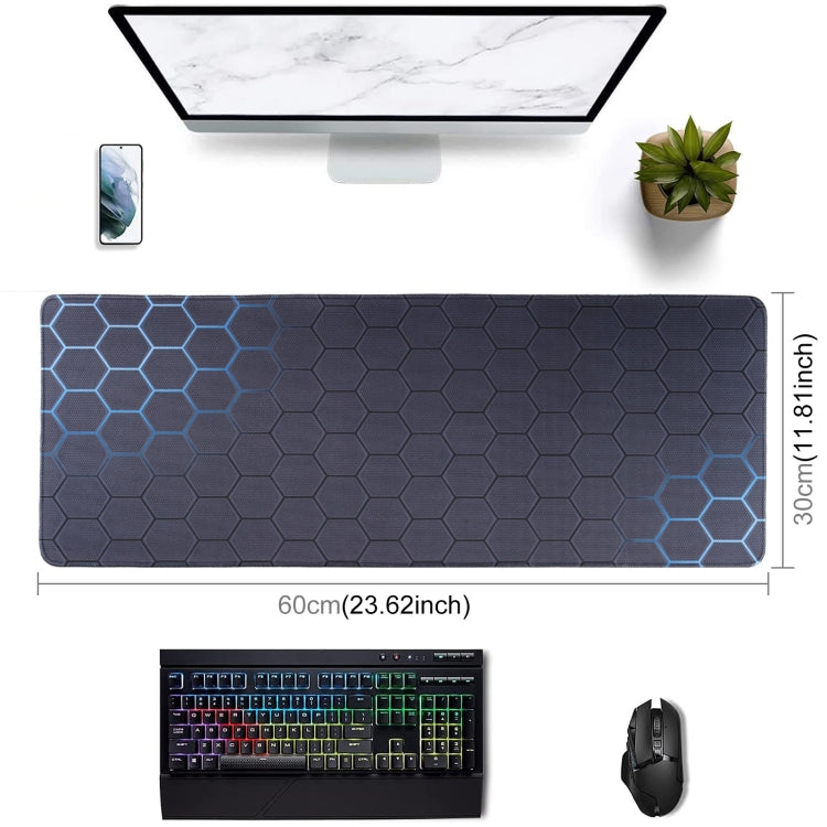 Anti-Slip Rubber Cloth Surface Game Mouse Mat Keyboard Pad, Size:60 x 30 x 0.2cm(Blue Honeycomb) - Mouse Pads by buy2fix | Online Shopping UK | buy2fix