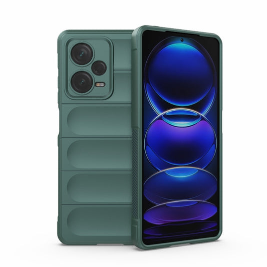 For Xiaomi Redmi Note 12 Pro+ China / Global Magic Shield TPU + Flannel Phone Case(Dark Green) - Note 12 Pro+ Cases by buy2fix | Online Shopping UK | buy2fix