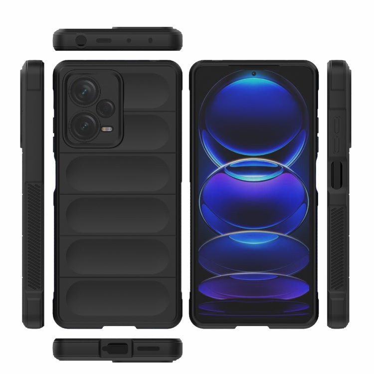 For Xiaomi Redmi Note 12 Pro+ China / Global Magic Shield TPU + Flannel Phone Case(Dark Grey) - Note 12 Pro+ Cases by buy2fix | Online Shopping UK | buy2fix
