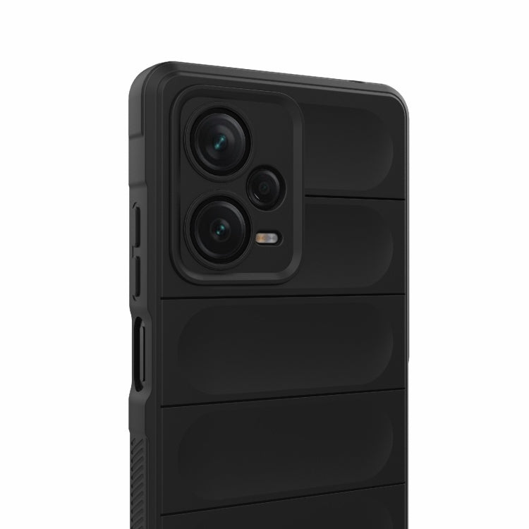 For Xiaomi Redmi Note 12 Pro+ China / Global Magic Shield TPU + Flannel Phone Case(Black) - Note 12 Pro+ Cases by buy2fix | Online Shopping UK | buy2fix