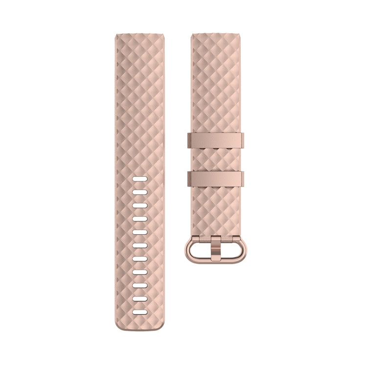 Color Buckle TPU Wrist Strap Watch Band for Fitbit Charge 4 / Charge 3 / Charge 3 SE, Size: L(Rose Gold) - Smart Wear by buy2fix | Online Shopping UK | buy2fix