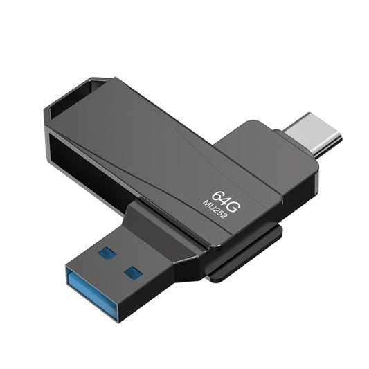 Lenovo Thinkplus MU252 USB 3.1 + USB-C / Type-C Flash Drive, Memory:64GB(Black) - USB Flash Drives by Lenovo | Online Shopping UK | buy2fix