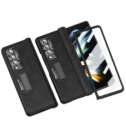 For Samsung Galaxy Z Fold3 5G Napa Texture All-inclusive Phone Case(Black) - Galaxy Phone Cases by buy2fix | Online Shopping UK | buy2fix