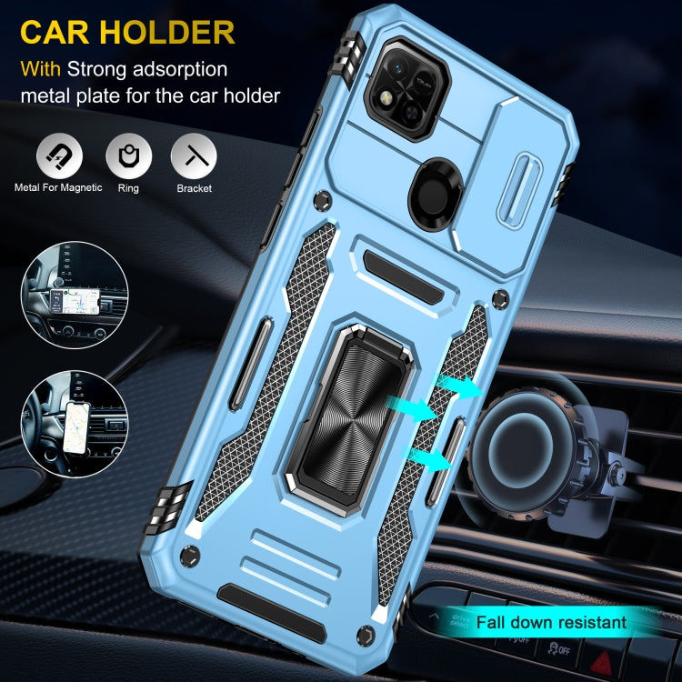 For Xiaomi Redmi 10C Armor PC + TPU Camera Shield Phone Case(Light Blue) - Xiaomi Cases by buy2fix | Online Shopping UK | buy2fix