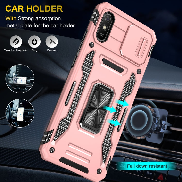 For Xiaomi Redmi 9A Armor PC + TPU Camera Shield Phone Case(Rose Gold) - Xiaomi Cases by buy2fix | Online Shopping UK | buy2fix