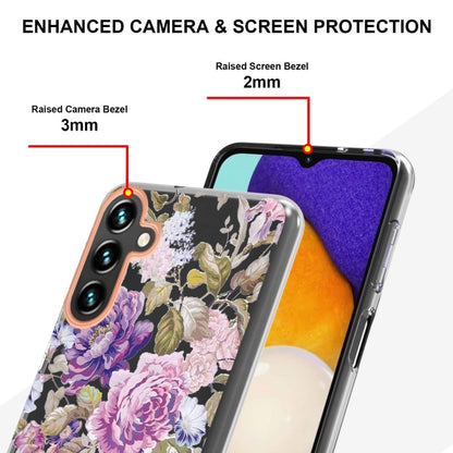 For Samsung Galaxy A14 5G Flowers and Plants Series IMD TPU Phone Case(Purple Peony) - Galaxy Phone Cases by buy2fix | Online Shopping UK | buy2fix