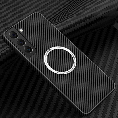 For Samsung Galaxy S23 5G Carbon Fiber Texture MagSafe Magnetic Phone Case(Black) - Galaxy S23 5G Cases by buy2fix | Online Shopping UK | buy2fix