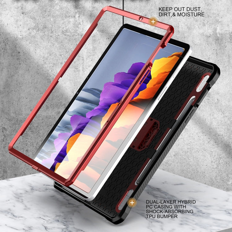 For Samsung Galaxy Tab S7/S8 Explorer PC + TPU Tablet Protective Case with Pen Slot(Red) - Galaxy Tab S7 by buy2fix | Online Shopping UK | buy2fix