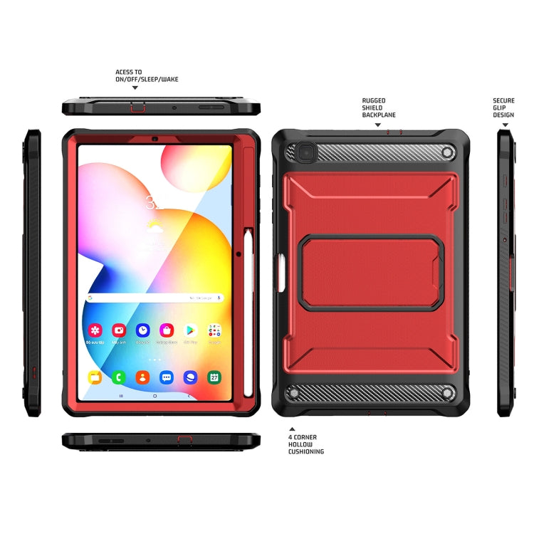 For Samsung Galaxy Tab S6 Lite Explorer PC + TPU Tablet Protective Case with Pen Slot(Red) - Tab S6 Lite P610 / P615 by buy2fix | Online Shopping UK | buy2fix