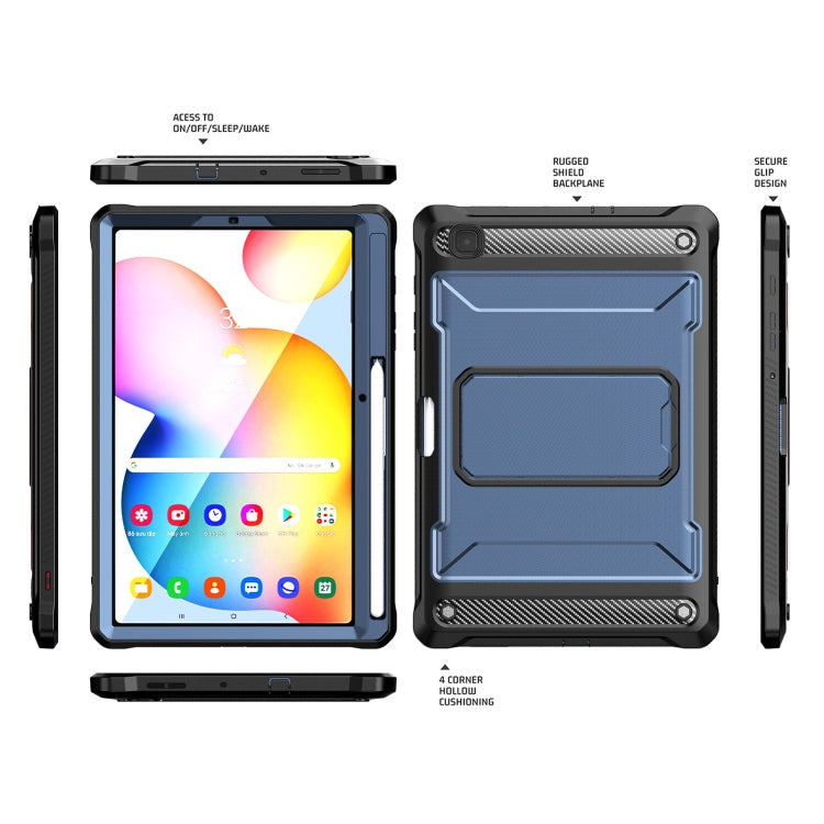 For Samsung Galaxy Tab S6 Lite Explorer PC + TPU Tablet Protective Case with Pen Slot(Blue) - Tab S6 Lite P610 / P615 by buy2fix | Online Shopping UK | buy2fix