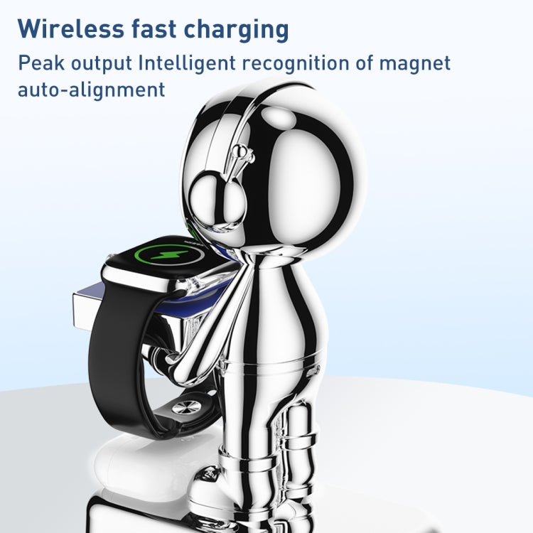 For Watch Intelligent Wireless Charging Holder(Silver) - Smart Wear by buy2fix | Online Shopping UK | buy2fix