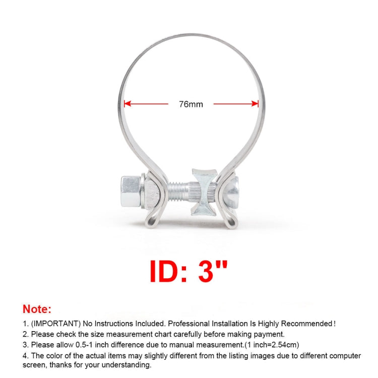 3 inch Car Turbo Exhaust Downpipe O-Band Clamp Stainless Steel 304 Flange Clamp - In Car by buy2fix | Online Shopping UK | buy2fix