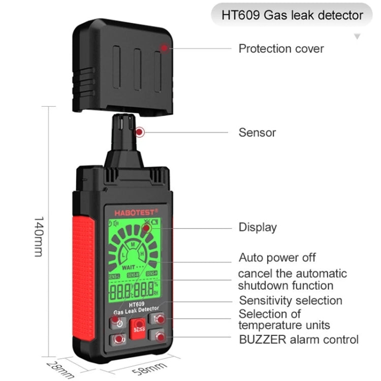 HABOTEST HT609 Portable Combustible Gas Detector - Consumer Electronics by buy2fix | Online Shopping UK | buy2fix