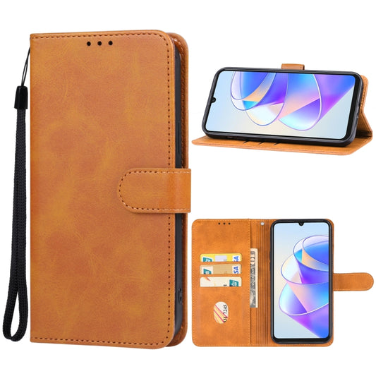 For Honor X7a Leather Phone Case(Brown) - Honor Cases by buy2fix | Online Shopping UK | buy2fix