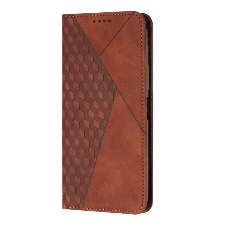 For Xiaomi Redmi Note 12 Pro+ Global / Note 12 Explorer Diamond Pattern Skin Feel Magnetic Leather Phone Case(Brown) - Note 12 Pro+ Cases by buy2fix | Online Shopping UK | buy2fix