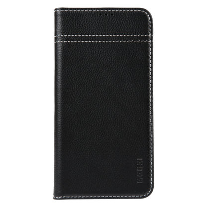 For iPhone 13 GEBEI Top-grain Horizontal Flip Leather Phone Case(Black) - iPhone 13 Cases by GEBEI | Online Shopping UK | buy2fix