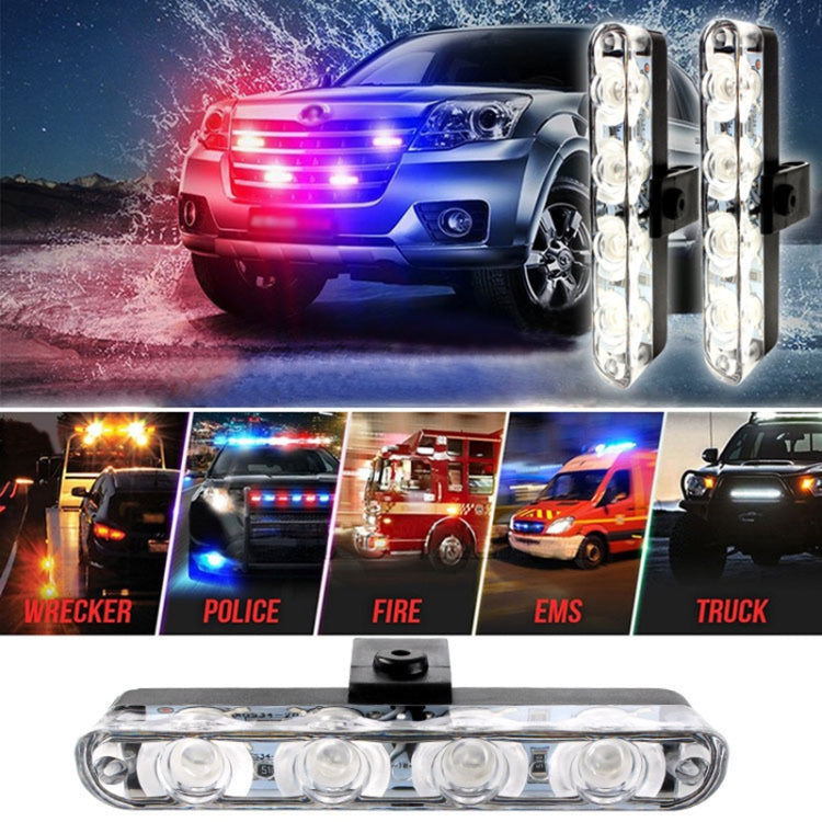 4 in 1 Car 16LEDs Grille Flash Lights Warning Lights with Wireless Remote Control(Red Yellow) - In Car by buy2fix | Online Shopping UK | buy2fix