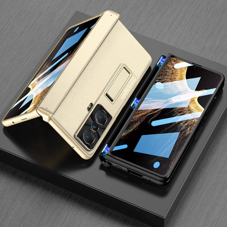 For Honor Magic VS GKK Magnetic Hinge Flip Leather Phone Case with Holder(Black) - Honor Cases by GKK | Online Shopping UK | buy2fix