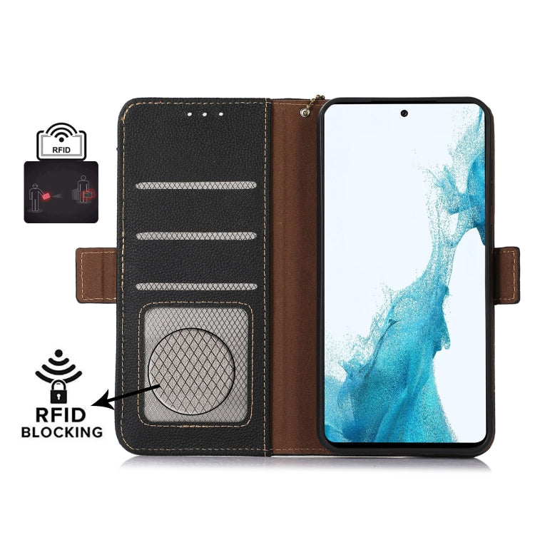 For Sony Xperia 1 IV Side-Magnetic TJ Genuine Leather RFID Phone Case(Black) - Sony Cases by buy2fix | Online Shopping UK | buy2fix