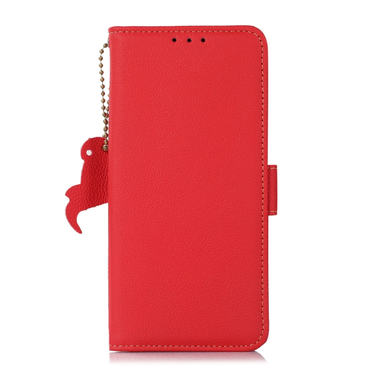 For Sony Xperia 10 IV Side-Magnetic TJ Genuine Leather RFID Phone Case(Red) - Sony Cases by buy2fix | Online Shopping UK | buy2fix