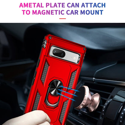 For Google Pixel 7a Shockproof TPU + PC Phone Case with Holder(Red) - Google Cases by buy2fix | Online Shopping UK | buy2fix