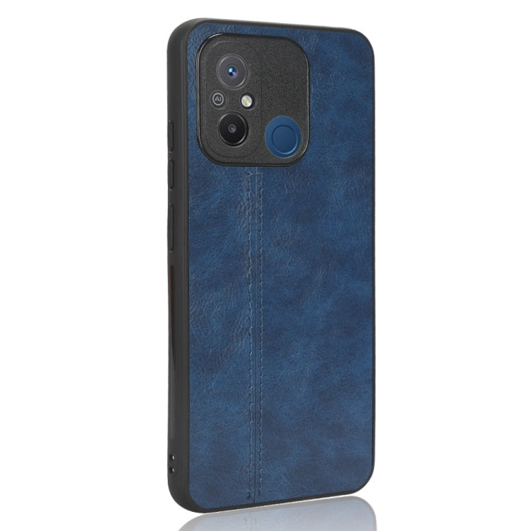 Sewing Cow Pattern Skin PC + PU + TPU Phone Case For Xiaomi Poco C55/Redmi 12C/Redmi 11A 4G(Blue) - Xiaomi Cases by buy2fix | Online Shopping UK | buy2fix