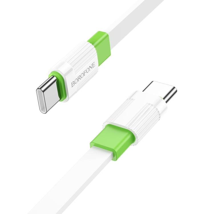 Borofone BX89 Type-C to Type-C Union 60W Charging Data Cable, Length:1m(White Green) -  by Borofone | Online Shopping UK | buy2fix