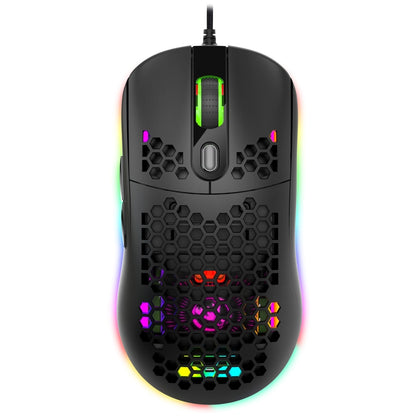 HXSJ X600 6 Keys RGB Luminous Macro Programming Wired Gaming Mouse(Black) - Wired Mice by HXSJ | Online Shopping UK | buy2fix