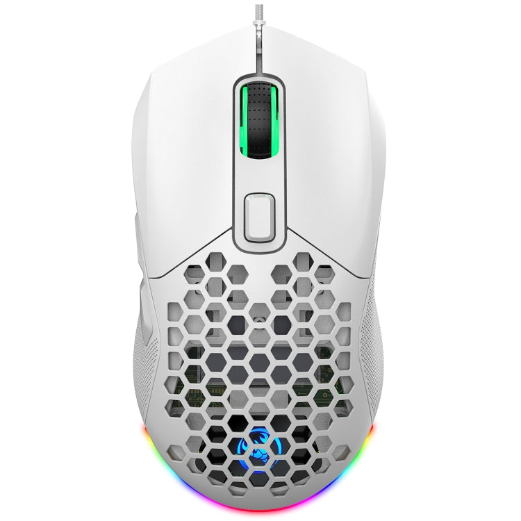 HXSJ X300 7200DPI RGB Backlight Interchangeable Back Cover Hole Gaming Wired Mouse(White) -  by HXSJ | Online Shopping UK | buy2fix