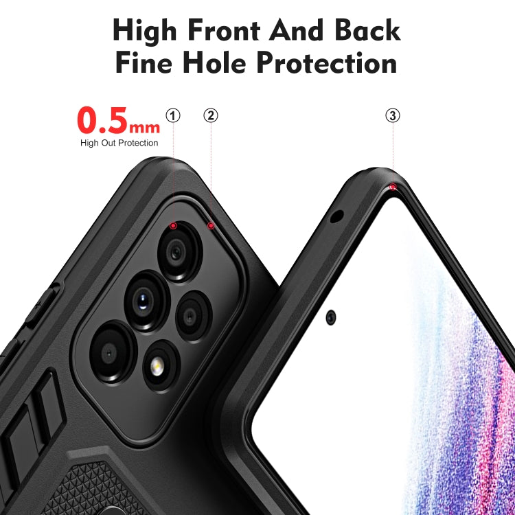 For Samsung Galaxy A73 5G Variety Brave Armor Finger Loop Holder Phone Case(Black) - Galaxy Phone Cases by buy2fix | Online Shopping UK | buy2fix