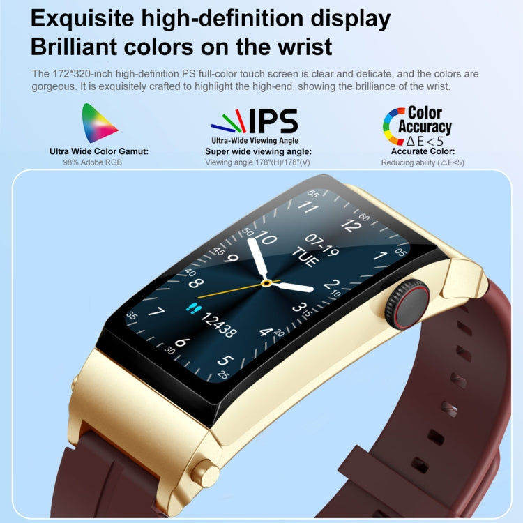 M6 1.5 inch Steel Band Earphone Detachable IP68 Waterproof Smart Watch Support Bluetooth Call(Gold) - Smart Wear by buy2fix | Online Shopping UK | buy2fix