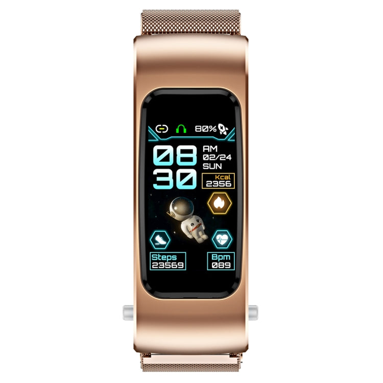 K60 1.08 inch Steel Band Earphone Detachable Life Waterproof Smart Watch Support Bluetooth Call(Rose Gold) - Smart Wear by buy2fix | Online Shopping UK | buy2fix