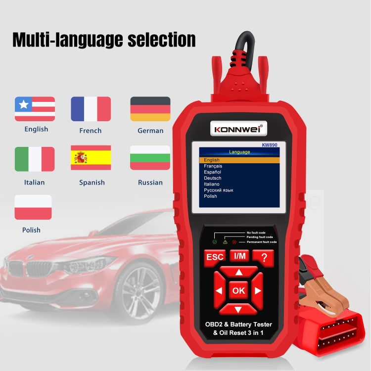 KONNWEI KW890 2 in 1 Car OBD2 Fault Detector + Maintenance Light Reseter - Code Readers & Scan Tools by KONNWEI | Online Shopping UK | buy2fix