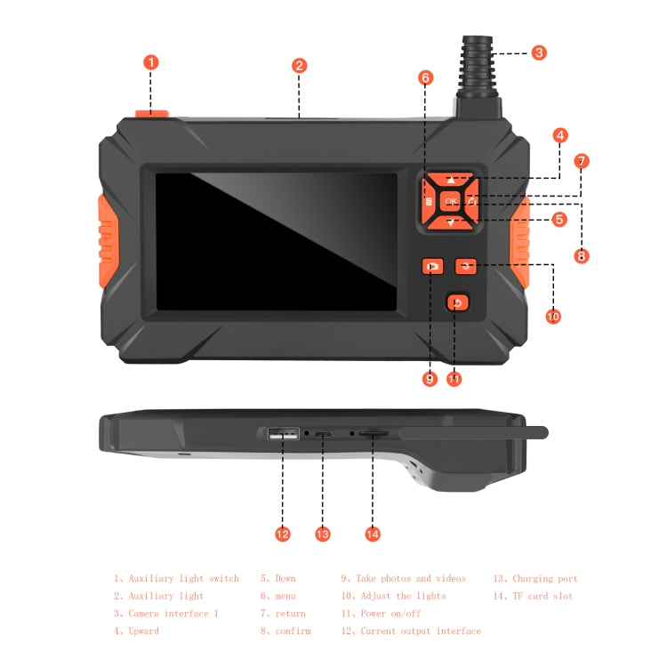 P130 8mm 4.3 inch Dual Camera with Screen Endoscope, Length:2m - Consumer Electronics by buy2fix | Online Shopping UK | buy2fix