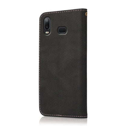 For Samsung Galaxy A10s Dual-color Stitching Leather Phone Case(Black Rose Gold) - Galaxy Phone Cases by buy2fix | Online Shopping UK | buy2fix