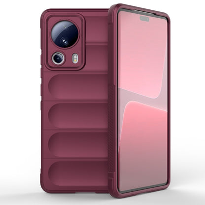 For Xiaomi 13 Lite Magic Shield TPU + Flannel Phone Case(Wine Red) - 13 Lite Cases by buy2fix | Online Shopping UK | buy2fix