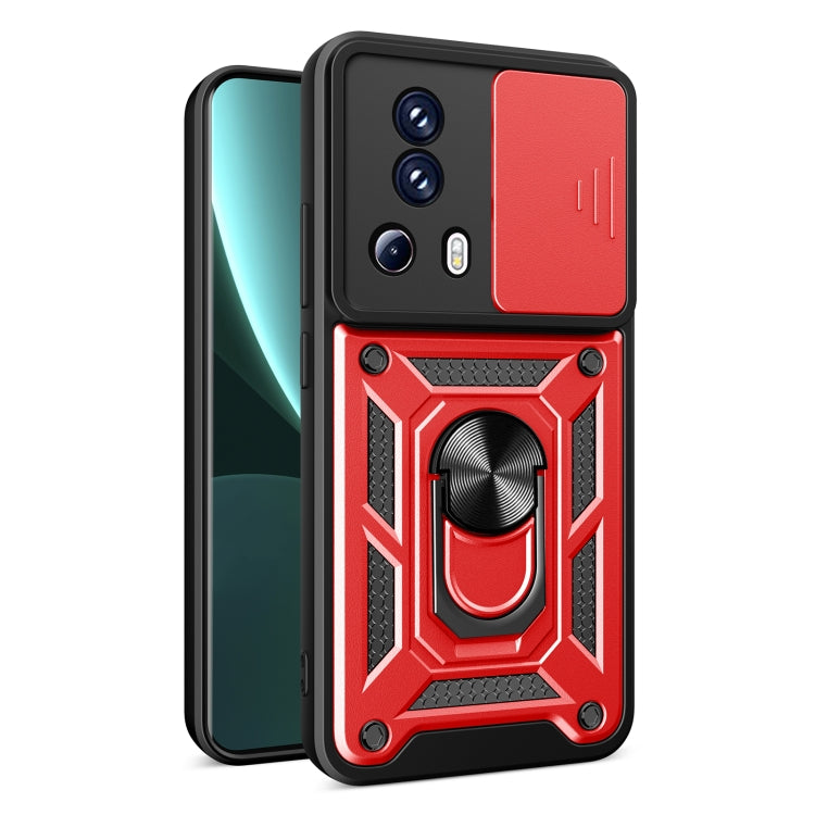 For Xiaomi Civi 2 5G / 13 Lite Sliding Camera Cover Design TPU+PC Phone Case(Red) - 13 Lite Cases by buy2fix | Online Shopping UK | buy2fix