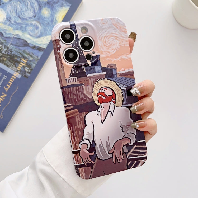 For iPhone 13 Pro Max Precise Hole Oil Painting Glossy PC Phone Case(Tower) - iPhone 13 Pro Max Cases by buy2fix | Online Shopping UK | buy2fix