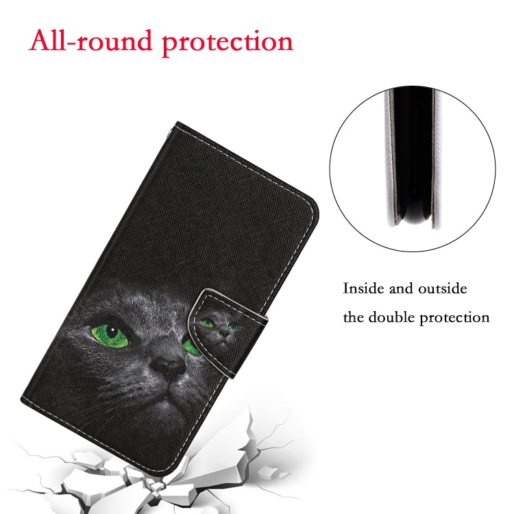 For Xiaomi Redmi 12C Colored Drawing Pattern Flip Leather Phone Case(Black Cat) - Xiaomi Cases by buy2fix | Online Shopping UK | buy2fix