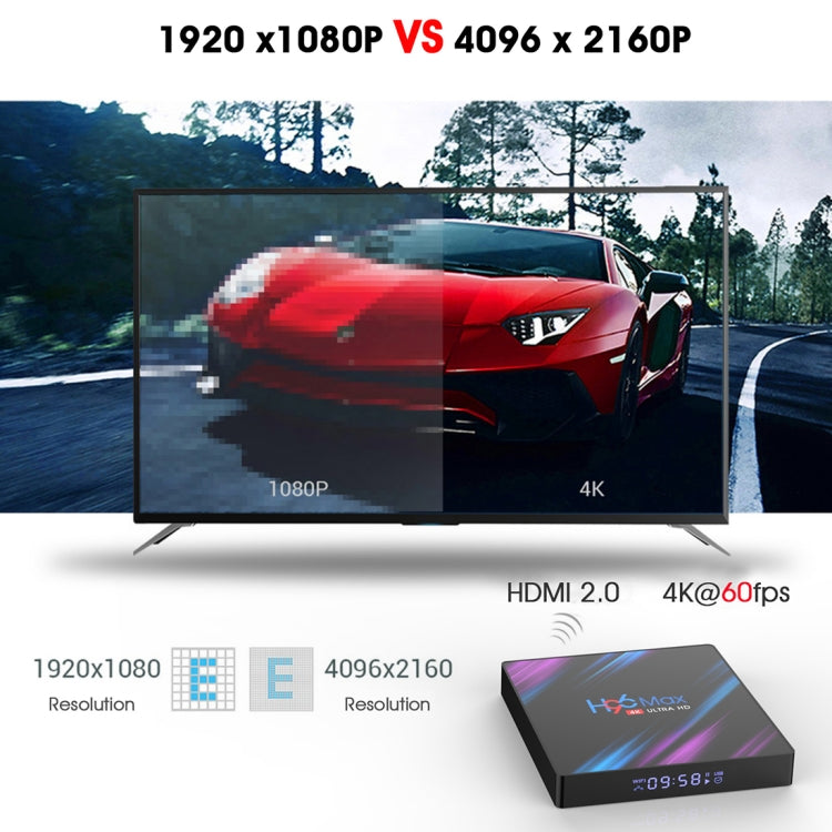 H96 Max-3318 4K Ultra HD Android TV Box with Remote Controller, Android 10.0, RK3318 Quad-Core 64bit Cortex-A53, 2GB+16GB, Support TF Card / USBx2 / AV / Ethernet, Plug Specification:AU Plug - Consumer Electronics by buy2fix | Online Shopping UK | buy2fix