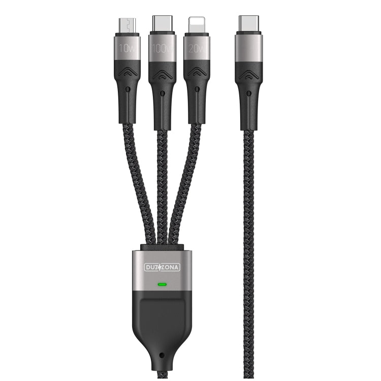 DUZZONA A4 5A USB-C / Type-C to USB-C / Type-C + 8 Pin + Micro USB Fast Charging Data Cable, Cable Length: 1.3m - Multifunction Cable by DUZZONA | Online Shopping UK | buy2fix