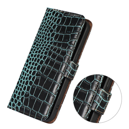 For Nokia C32 4G Crocodile Top Layer Cowhide Leather Phone Case(Green) - Nokia Cases by buy2fix | Online Shopping UK | buy2fix