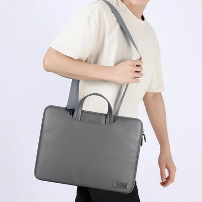 Waterproof PU Laptop Bag Inner Bag, Size:15 inch(Grey) -  by buy2fix | Online Shopping UK | buy2fix