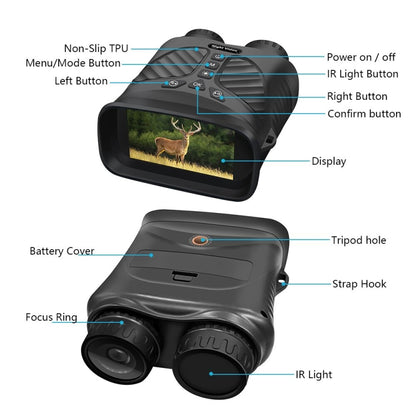 DT39 3 inch IPS Screen Binoculars Digital Binoculars Night Vision(Black) - Binoculars by buy2fix | Online Shopping UK | buy2fix