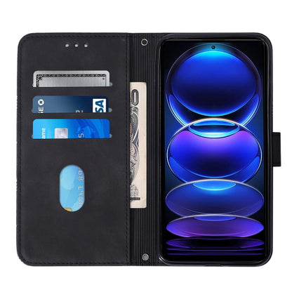 For Xiaomi Redmi Note 12 Pro+ 5G Global Crossbody 3D Embossed Flip Leather Phone Case(Black) - Note 12 Pro+ Cases by buy2fix | Online Shopping UK | buy2fix