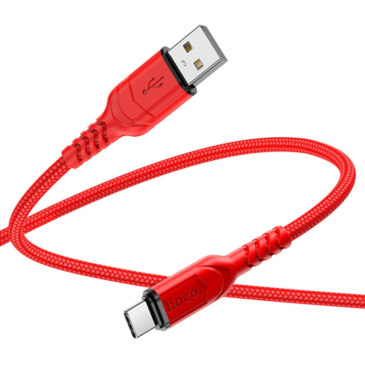 hoco X59 Victory 3A USB to USB-C / Type-C Charging Data Dable, Length:2m(Red) - USB-C & Type-C Cable by hoco | Online Shopping UK | buy2fix