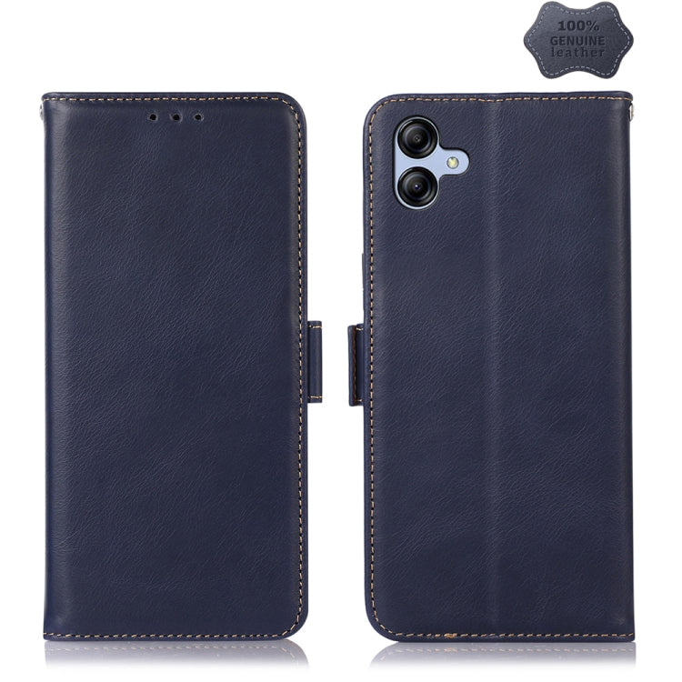 For Samsung Galaxy F14 5G Crazy Horse Top Layer Cowhide Leather Phone Case(Blue) - Galaxy Phone Cases by buy2fix | Online Shopping UK | buy2fix