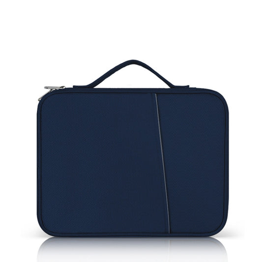 For 12.9-13 inch Laptop Portable Cloth Texture Leather Bag(Blue) - 13.3 inch by buy2fix | Online Shopping UK | buy2fix